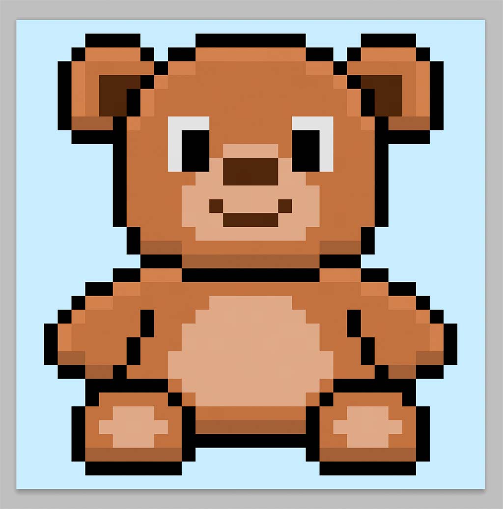 Teddy bear pixel art