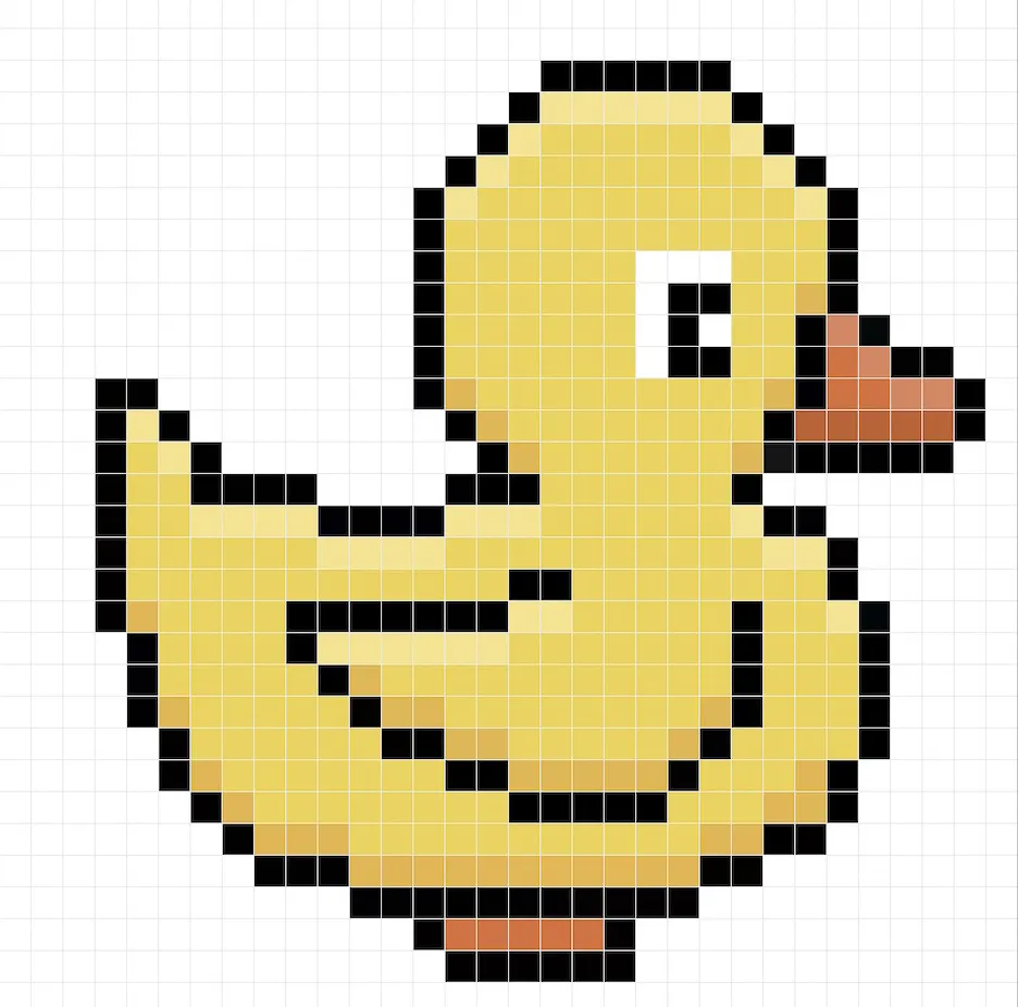 Añadiendo reflejos a el pato en pixel art de 8 bits