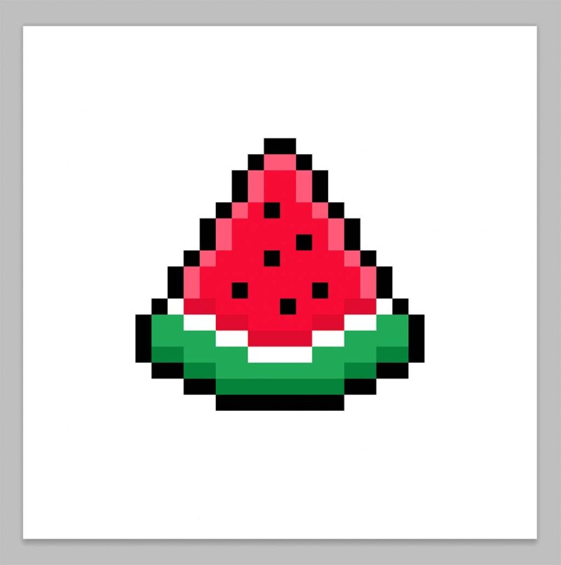 How to Make a Pixel Art Watermelon - Mega Voxels