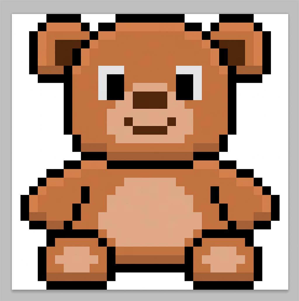 How to Make a Pixel Art Bear - Mega Voxels