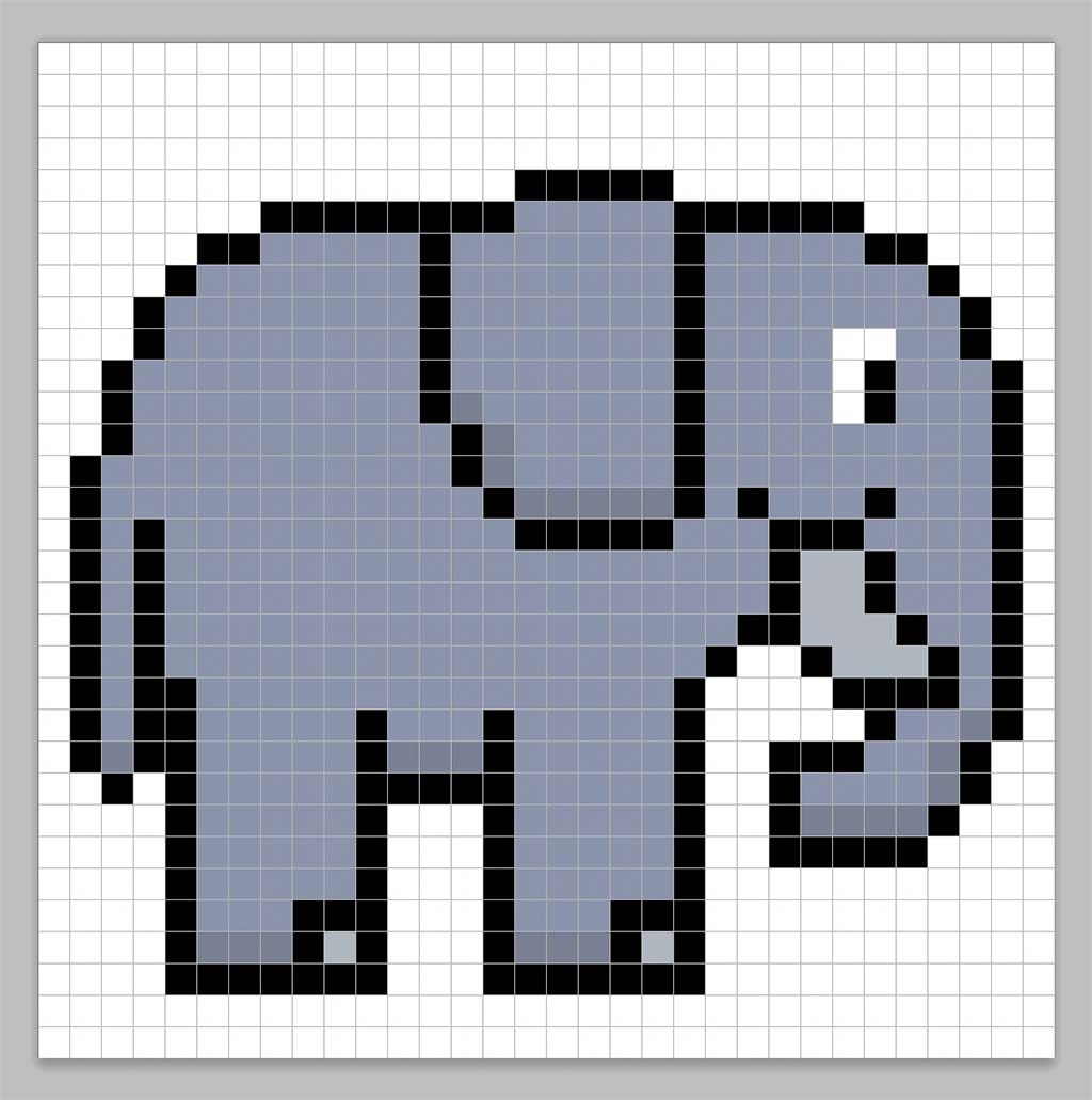 How to Make a Pixel Art Elephant - Mega Voxels