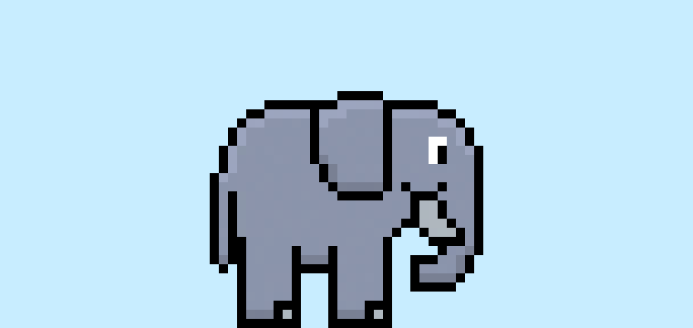 Cómo hacer un elefante en Pixel Art para principiantes