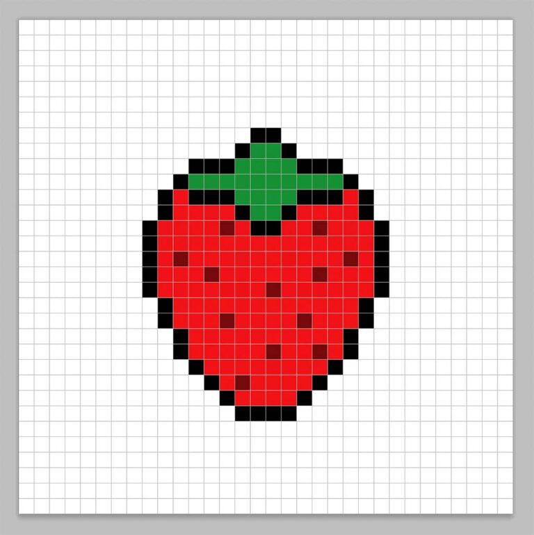 How to Make a Pixel Art Strawberry - Mega Voxels