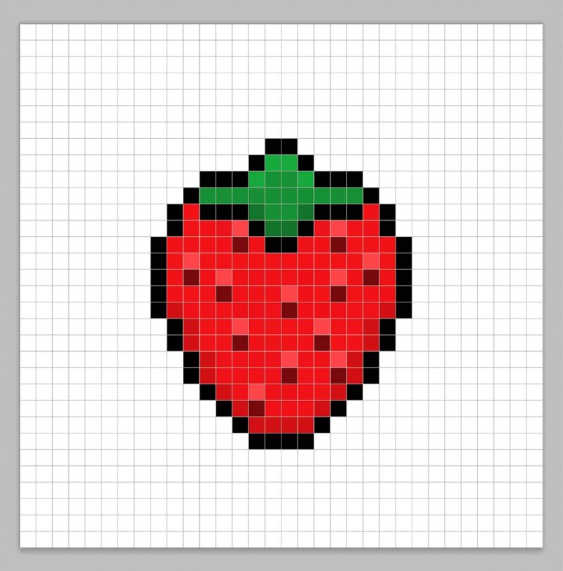 How to Make a Pixel Art Strawberry - Mega Voxels