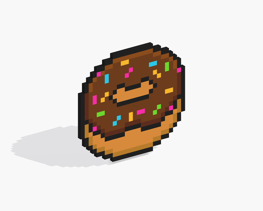 3D Pixel Art Donut