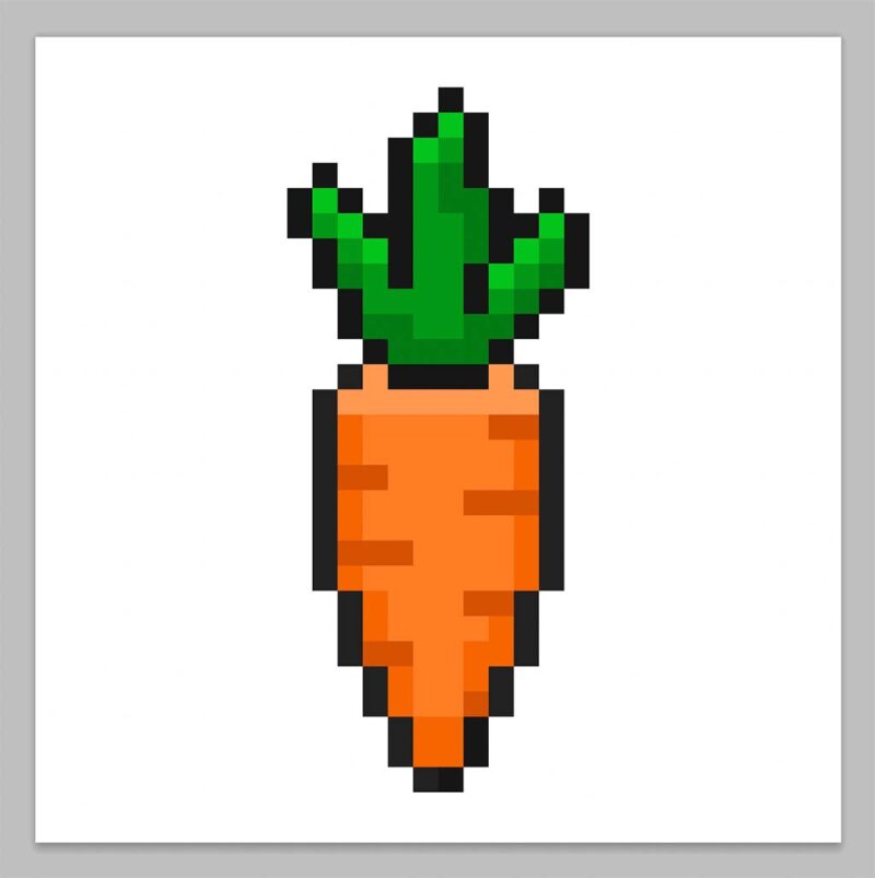 How to Make a Pixel Art Carrot - Mega Voxels