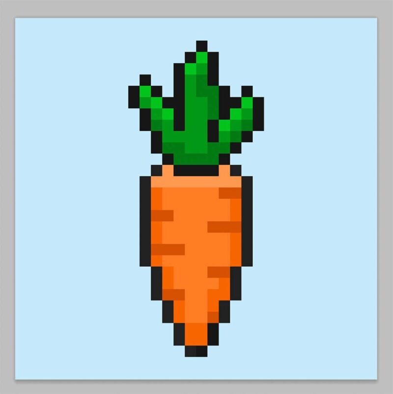 How to Make a Pixel Art Carrot - Mega Voxels