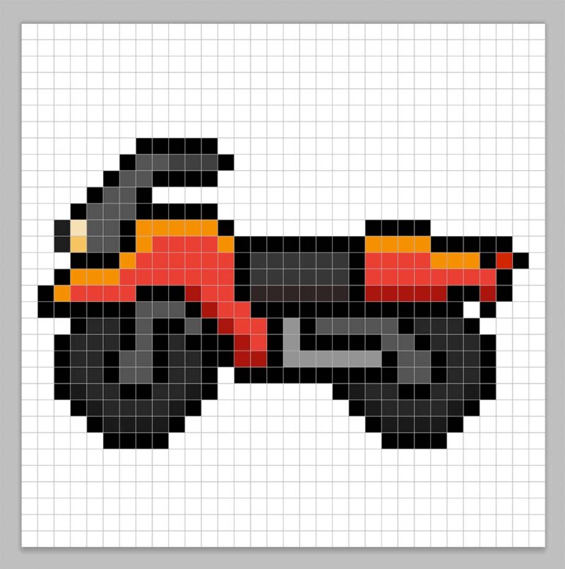 How to Make a Pixel Art Motorcycle - Mega Voxels