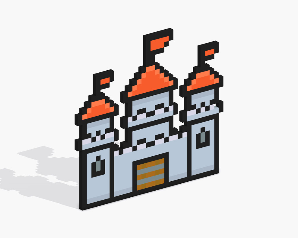 Castillo en Pixel Art 3D