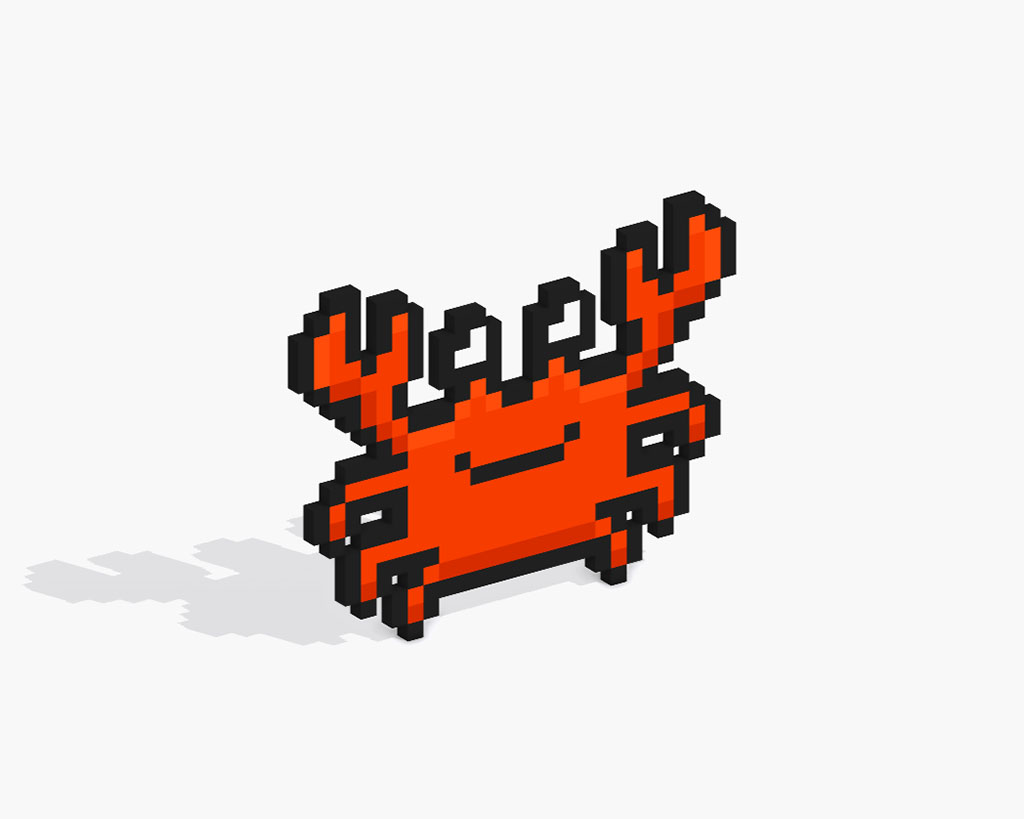 3D Pixel Art Crab