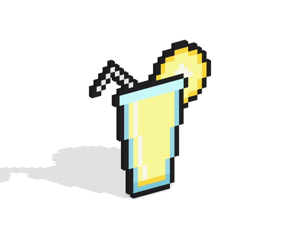 Limonada en Pixel Art 3D