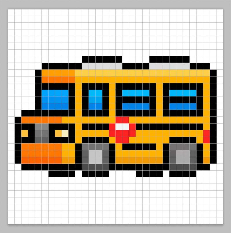 How to Make a Pixel Art Bus - Mega Voxels