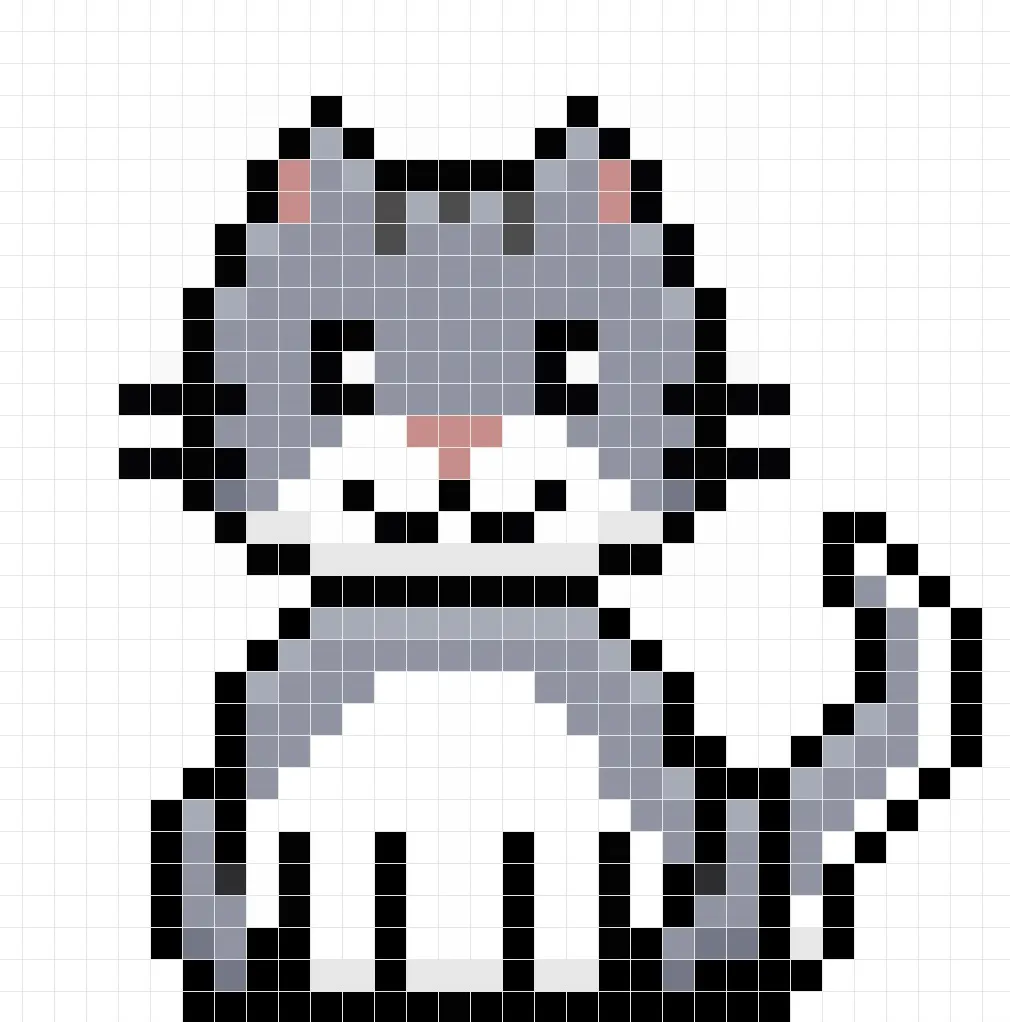 Ajouter des reflets à le chat en pixel art 8 bits