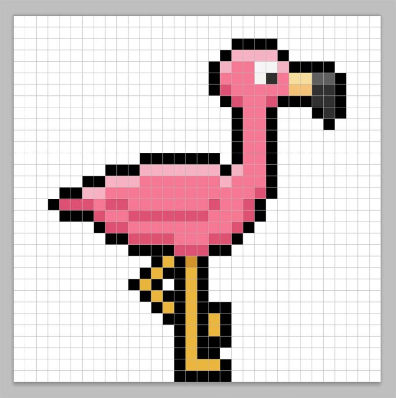 How to Make a Pixel Art Flamingo - Mega Voxels