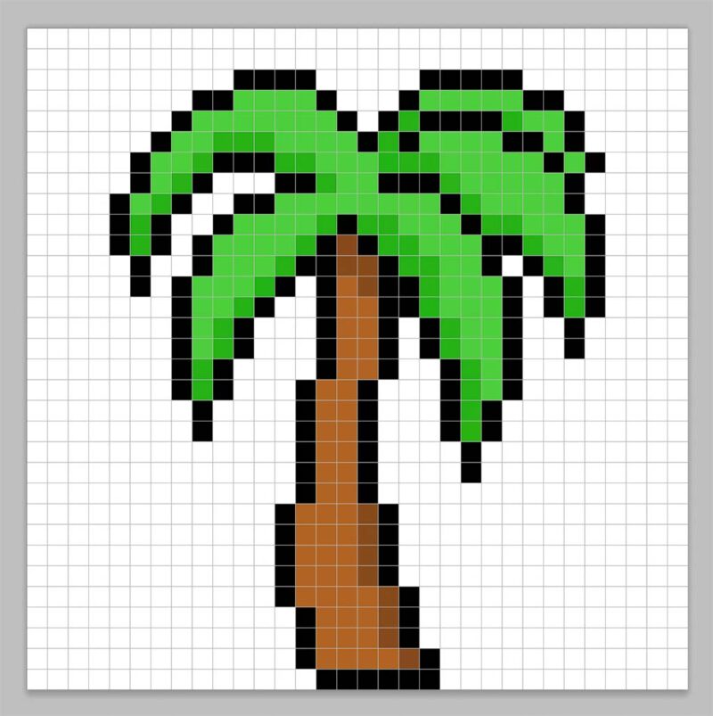 How To Make A Pixel Art Palm Tree - Mega Voxels