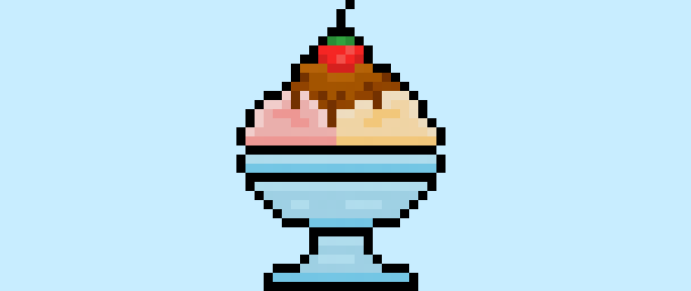 Cómo hacer un sundae en Pixel Art para principiantes