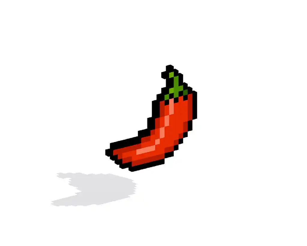 Piment en pixel art 3D