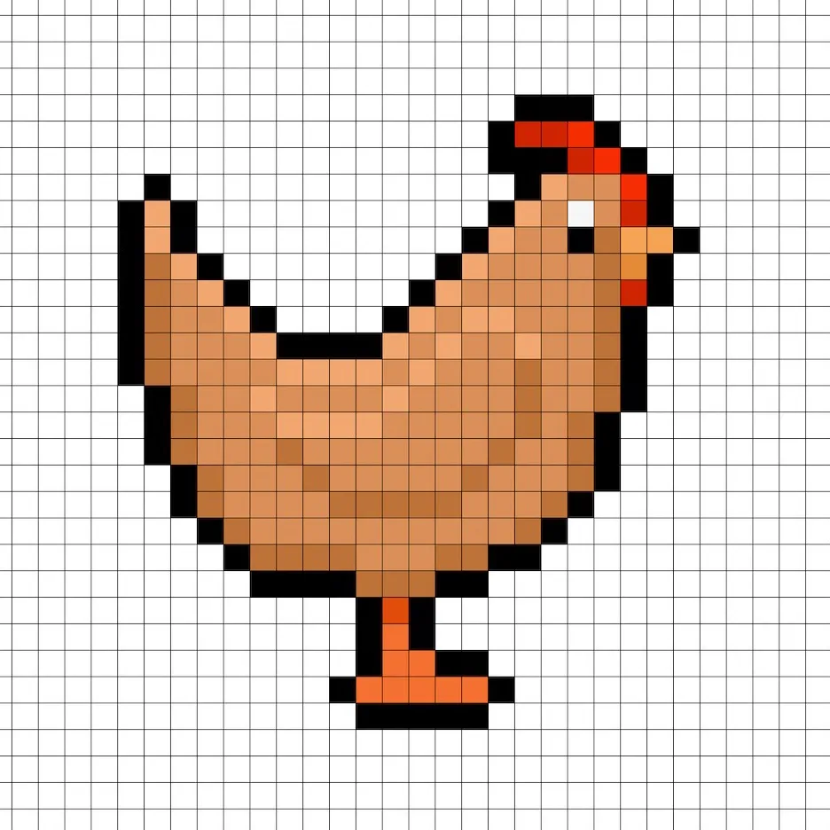 Adding highlights to the 8 bit pixel chicken