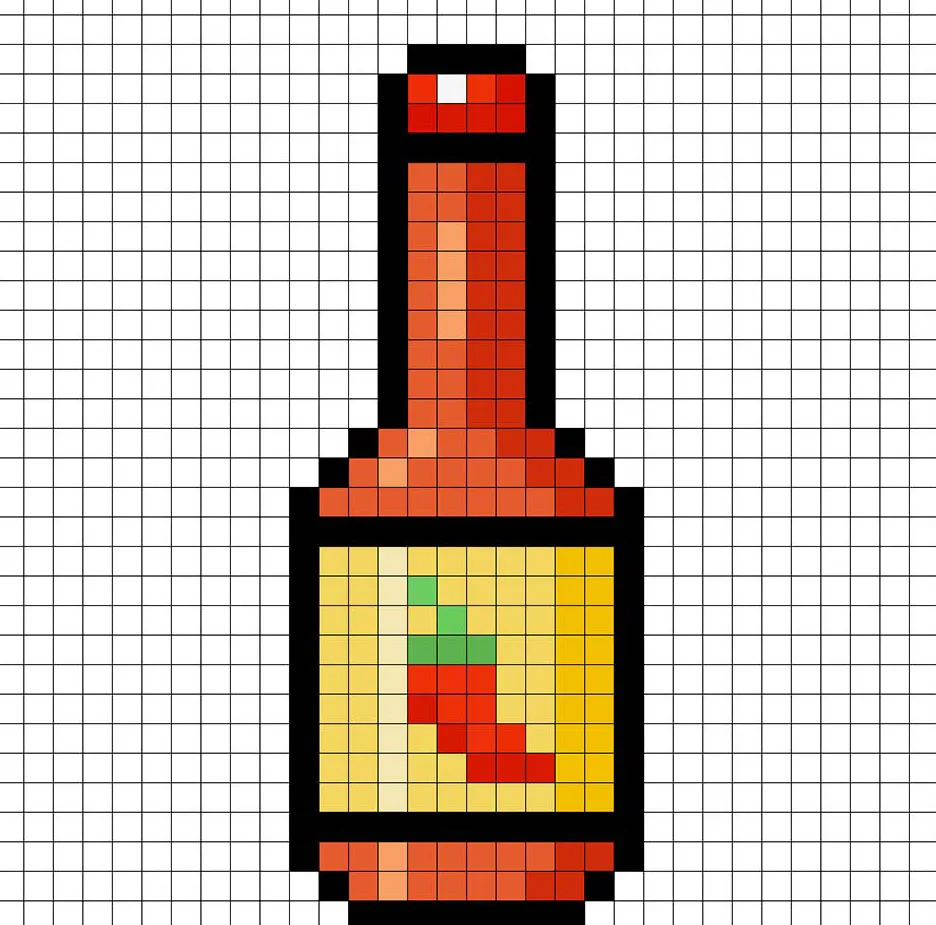 Añadiendo reflejos a la salsa picante en pixel art de 8 bits