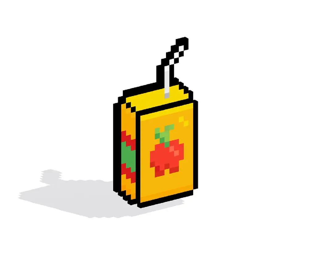 3D Pixel Art Juice Box