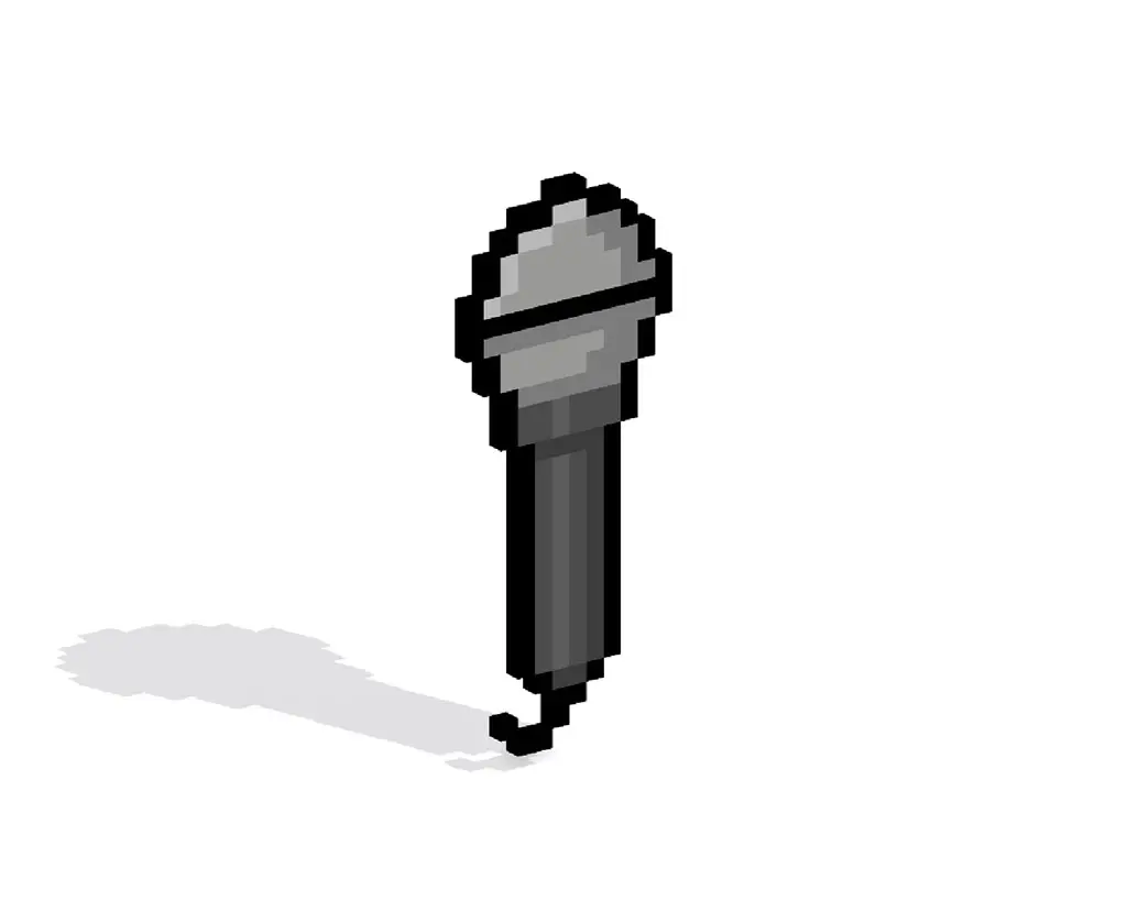 microphone en pixel art 3D