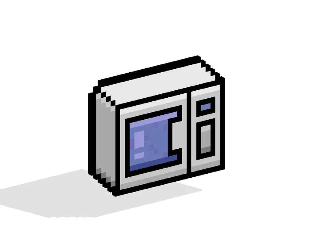 Microondas en pixel art 3D