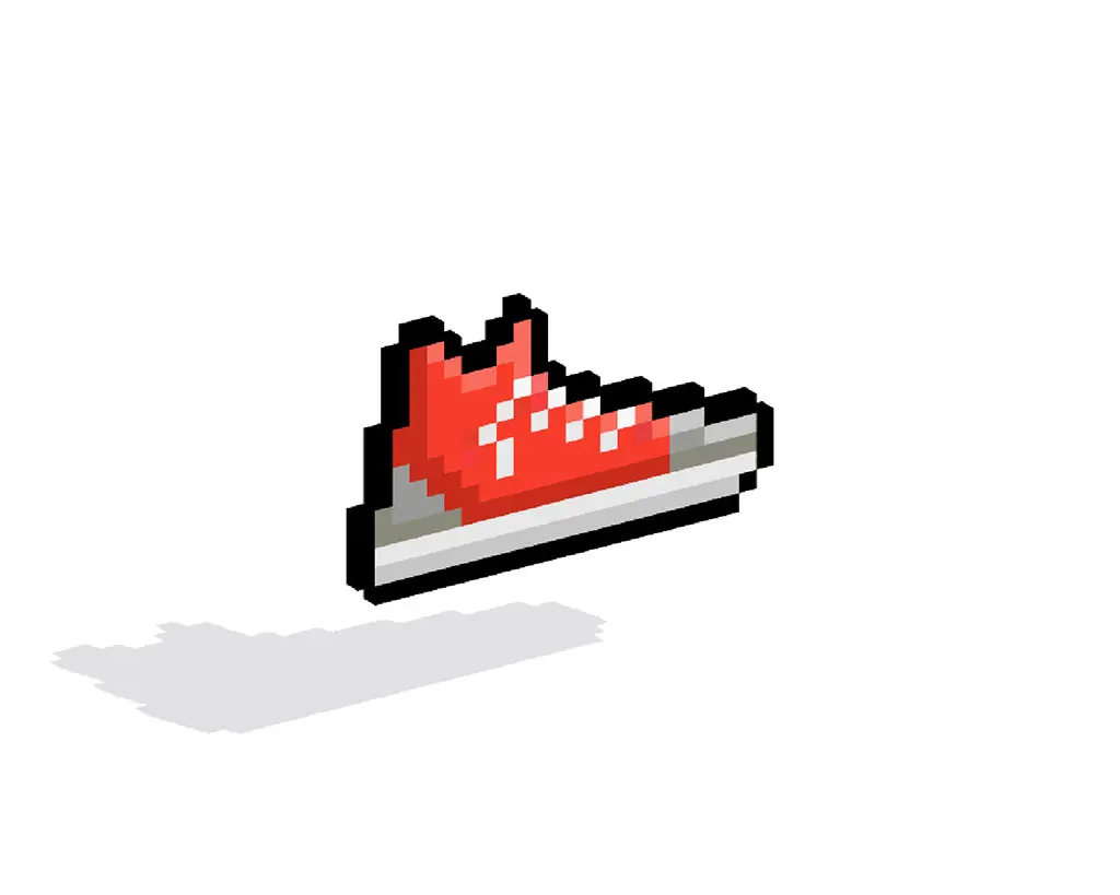 3D Pixel Art Sneaker