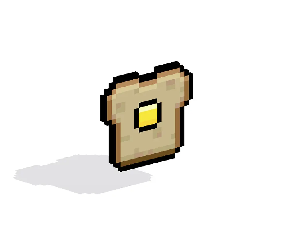 3D Pixel Art Toast