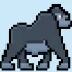 Cute Pixel Art gorilla on Blue Background