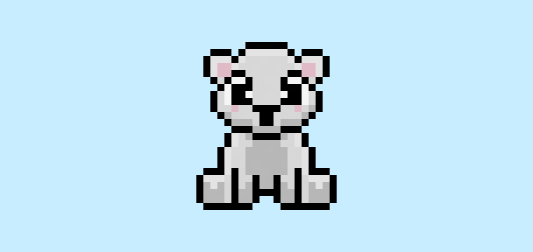 Cómo hacer un oso polar en pixel art para principiantes