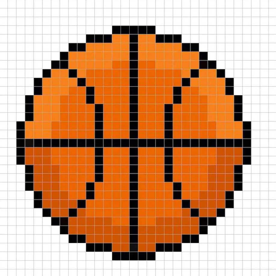 Añadiendo reflejos a el balón de baloncesto en pixel art de 8 bits