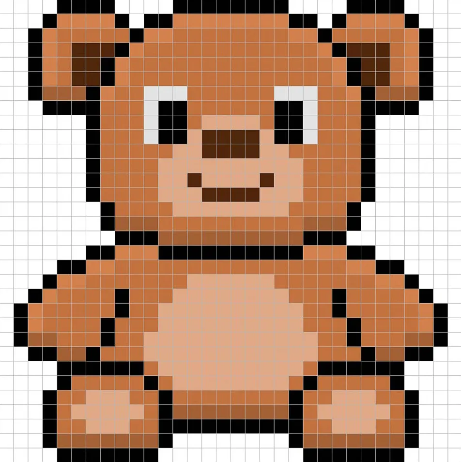 Añadiendo reflejos a el oso en pixel art de 8 bits