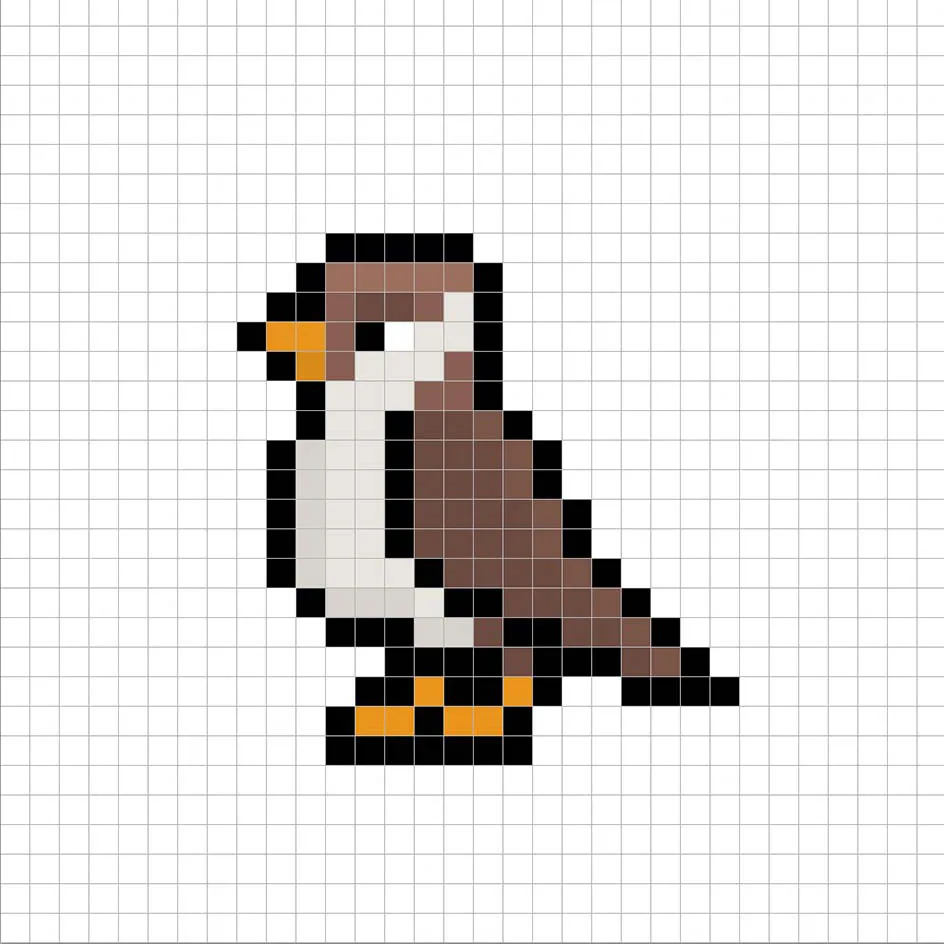 Ajouter des reflets à le oiseau en pixel art 8 bits