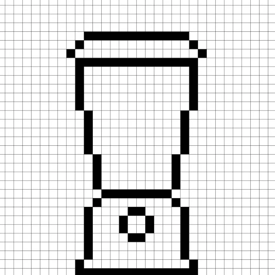 Une outline de la grille de blender en pixel art similaire à une feuille de calcul