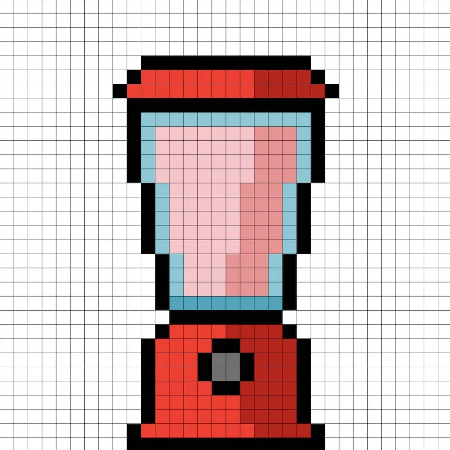 Blender en pixel art 32x32 avec des ombres pour donner de la profondeur