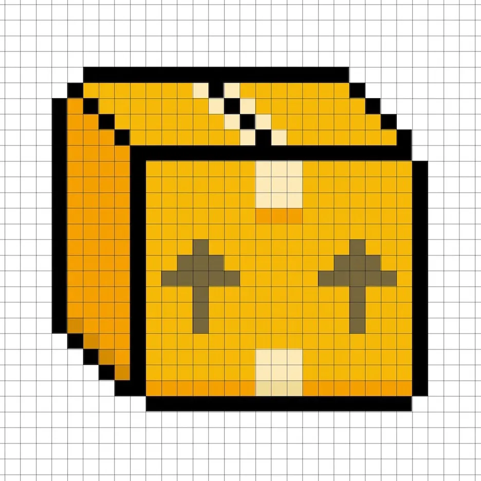 32x32 Pixel art box with shadows to give depth to the box