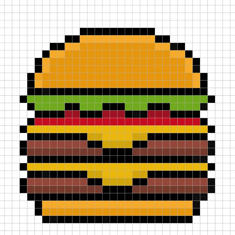 Ajouter des reflets à le burger en pixel art 8 bits