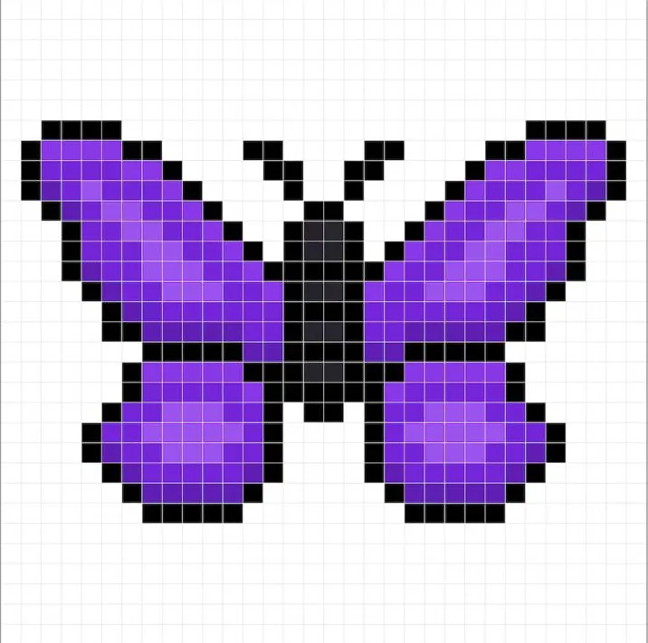 Añadiendo reflejos a la mariposa en pixel art de 8 bits