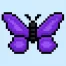 Cute Pixel Art butterfly on Blue Background