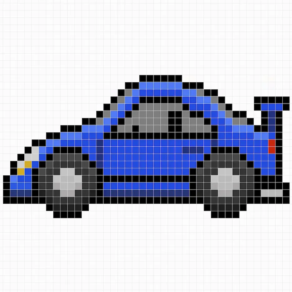 Añadiendo reflejos al coche de pixel art de 8 bits