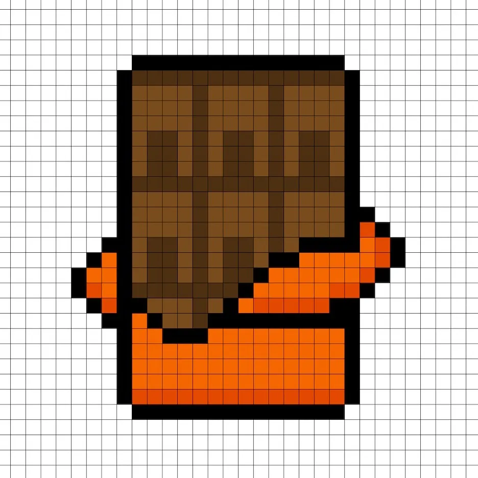 Chocolate en pixel art de 32x32 con sombras para dar profundidad