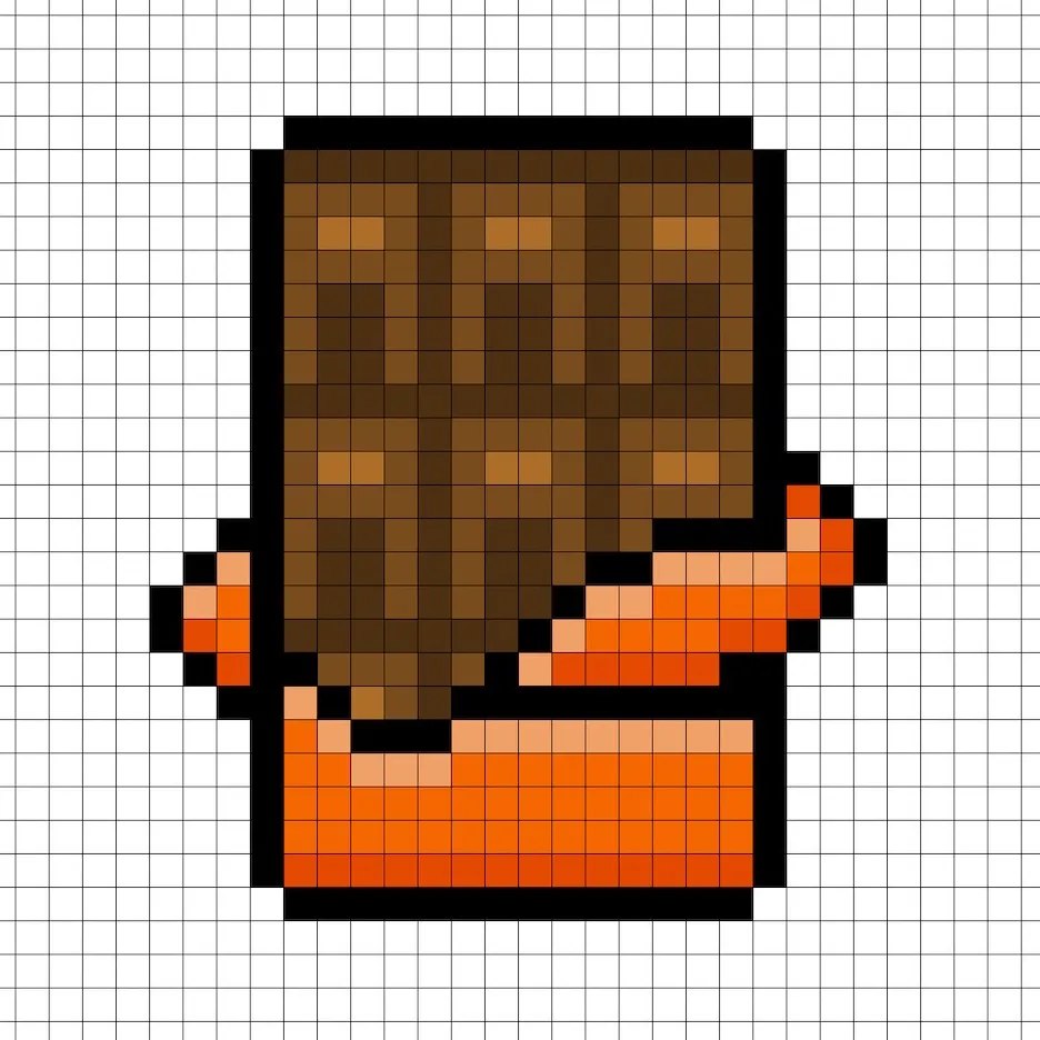 Añadiendo puntos altos al chocolate en pixel art de 8 bits