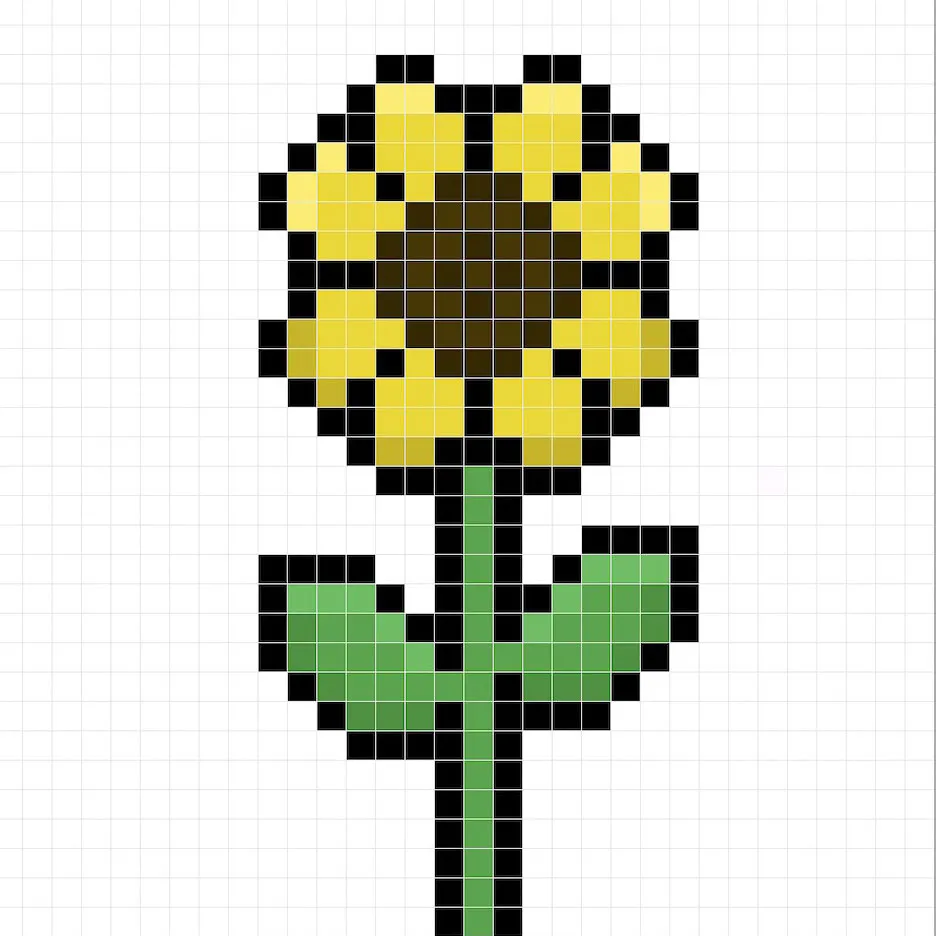 Adding highlights to the 8 bit pixel flower
