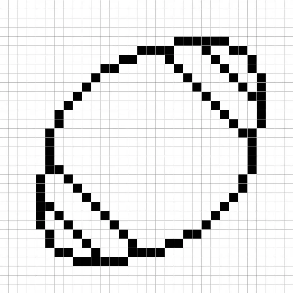 Un contour de la grille de Ballon de football Américain en pixel art similaire à un tableau