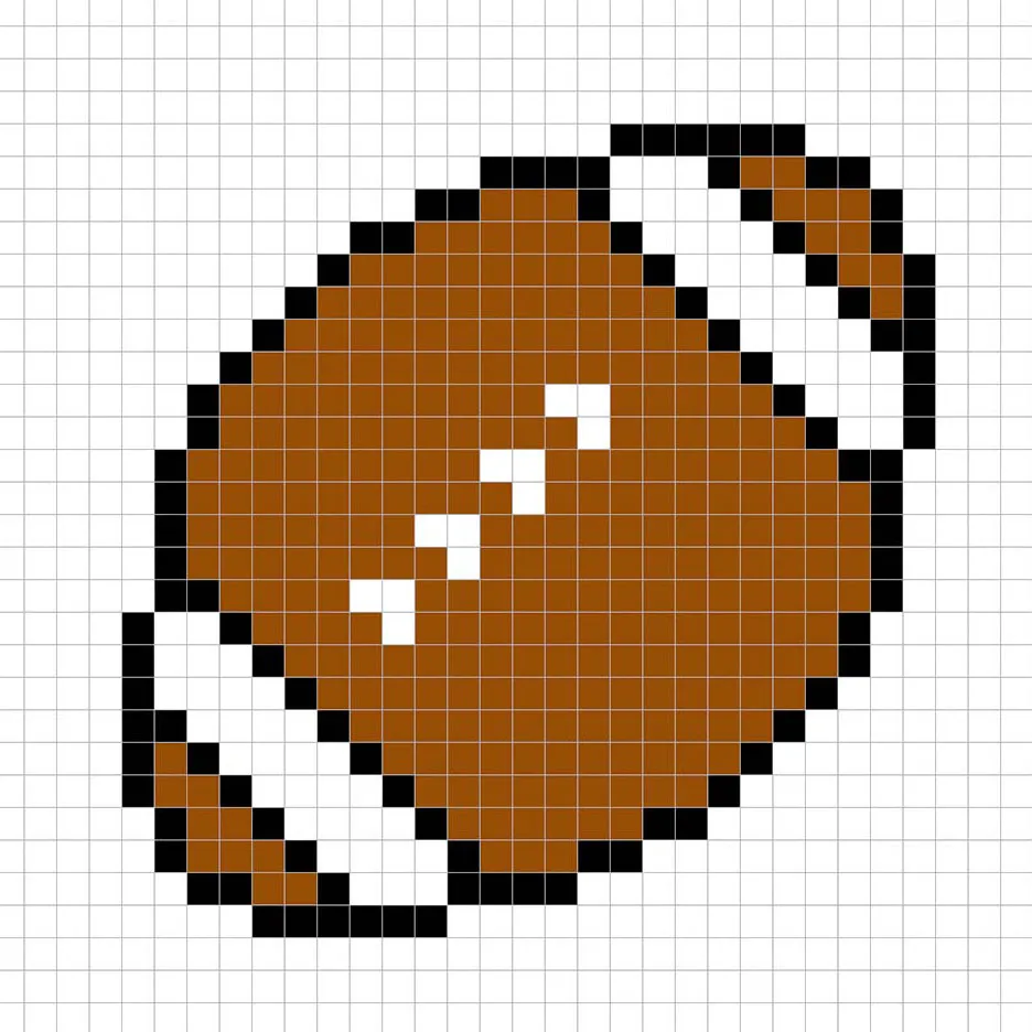 Ballon de football Américain en pixel art simple avec des couleurs unies