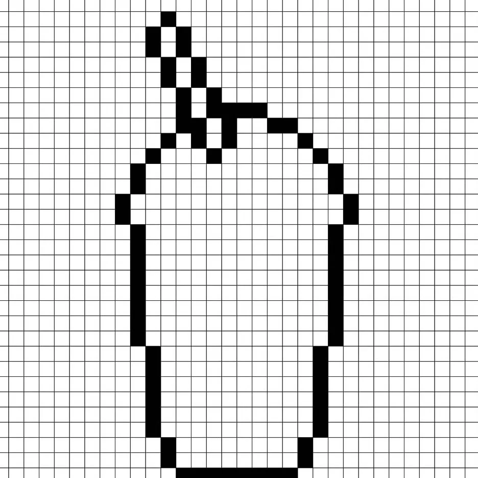 Un contorno del frappé en pixel art similar a una hoja de cálculo