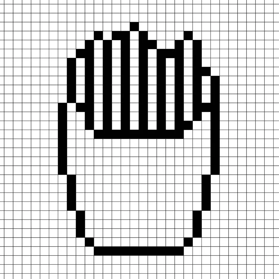 Un lienzo en blanco para dibujar las papas fritas en pixel art