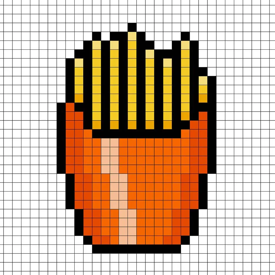 Añadiendo reflejos a las papas fritas en pixel art de 8 bits