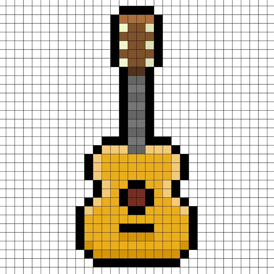 Añadiendo reflejos a la guitarra en pixel art de 8 bits