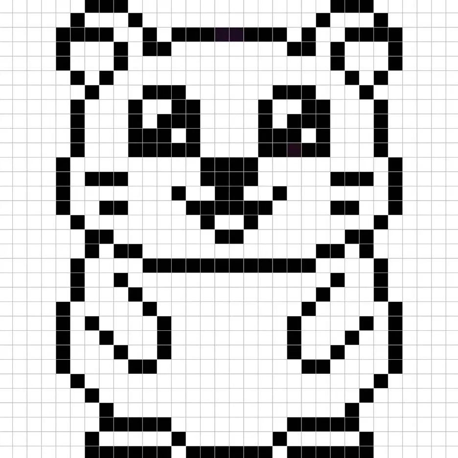 Un contour de la grille de Hamster en pixel art similaire à un tableau